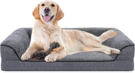 Sivomens Dog Bed, Bolster Washable Dog Beds for Large Dogs