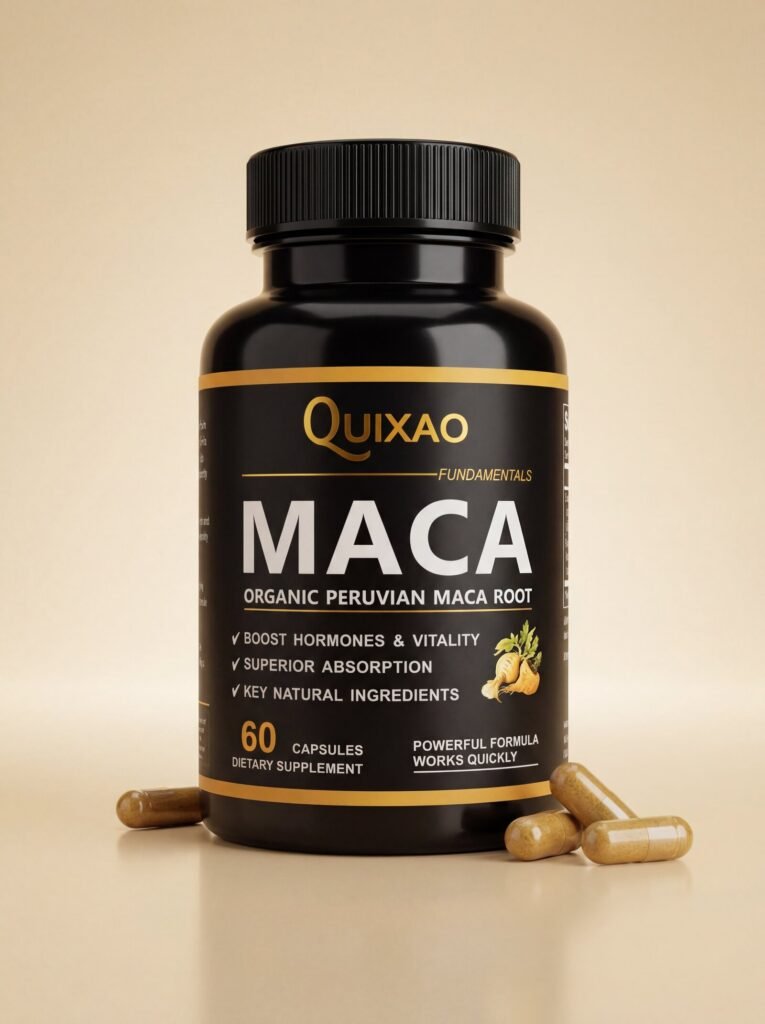 Quixao Maca Root Capsules – Organic Peruvian Maca Supplement for Energy, Vitality & Daily Wellness Support (60 Capsules)