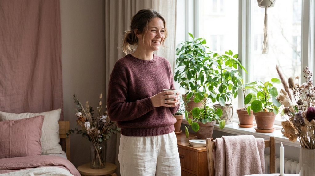 Vibrant healthy woman smiling in bright fresh natural light